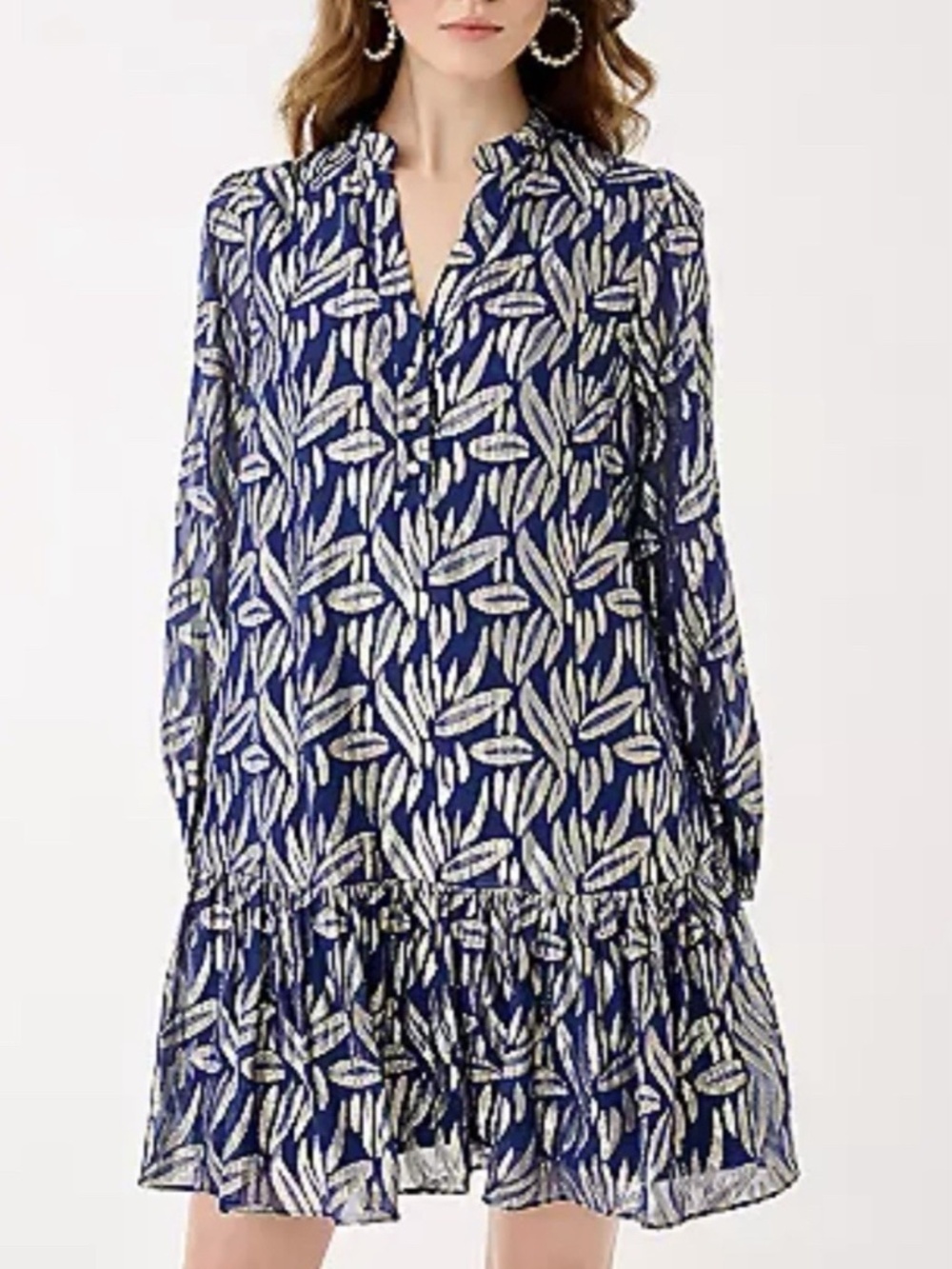 Lilly Pulitzer Evaline Silk Navy Blue Popover Dress Size 6